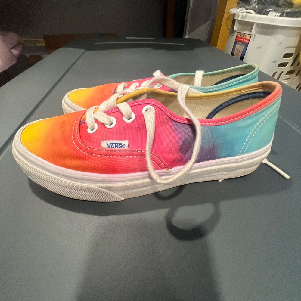 Vans Womens Rainbow Sunset Tie Dye Multicolor Size 5.5